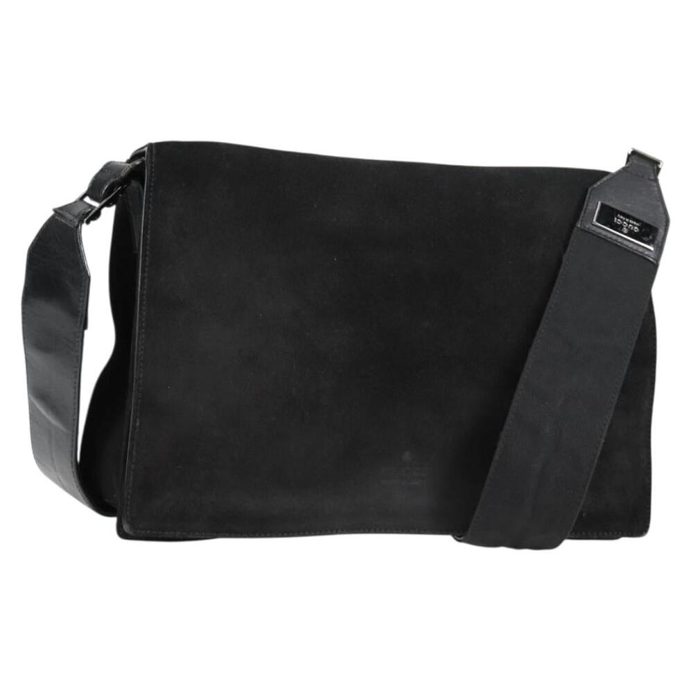 Gucci Suede Shoulder Bag Black